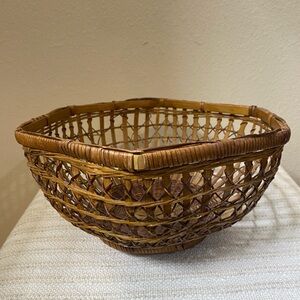 Handwoven Natural Brown Rattan Decorative Basket
